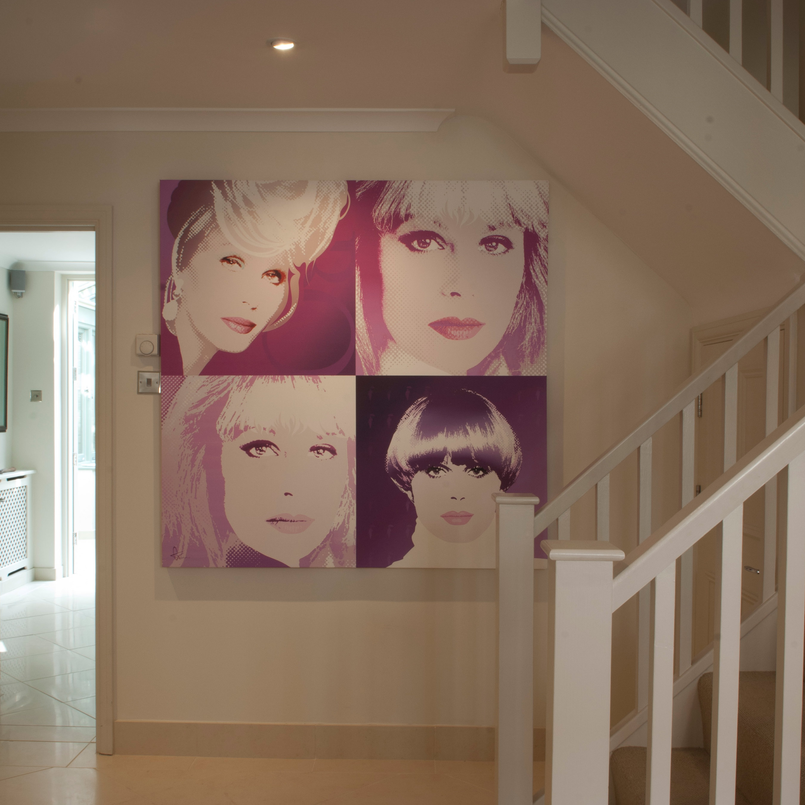 Portrait of Joanna Lumley, and some of her favorite characters